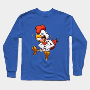 Laughing Cartoon Chicken Long Sleeve T-Shirt